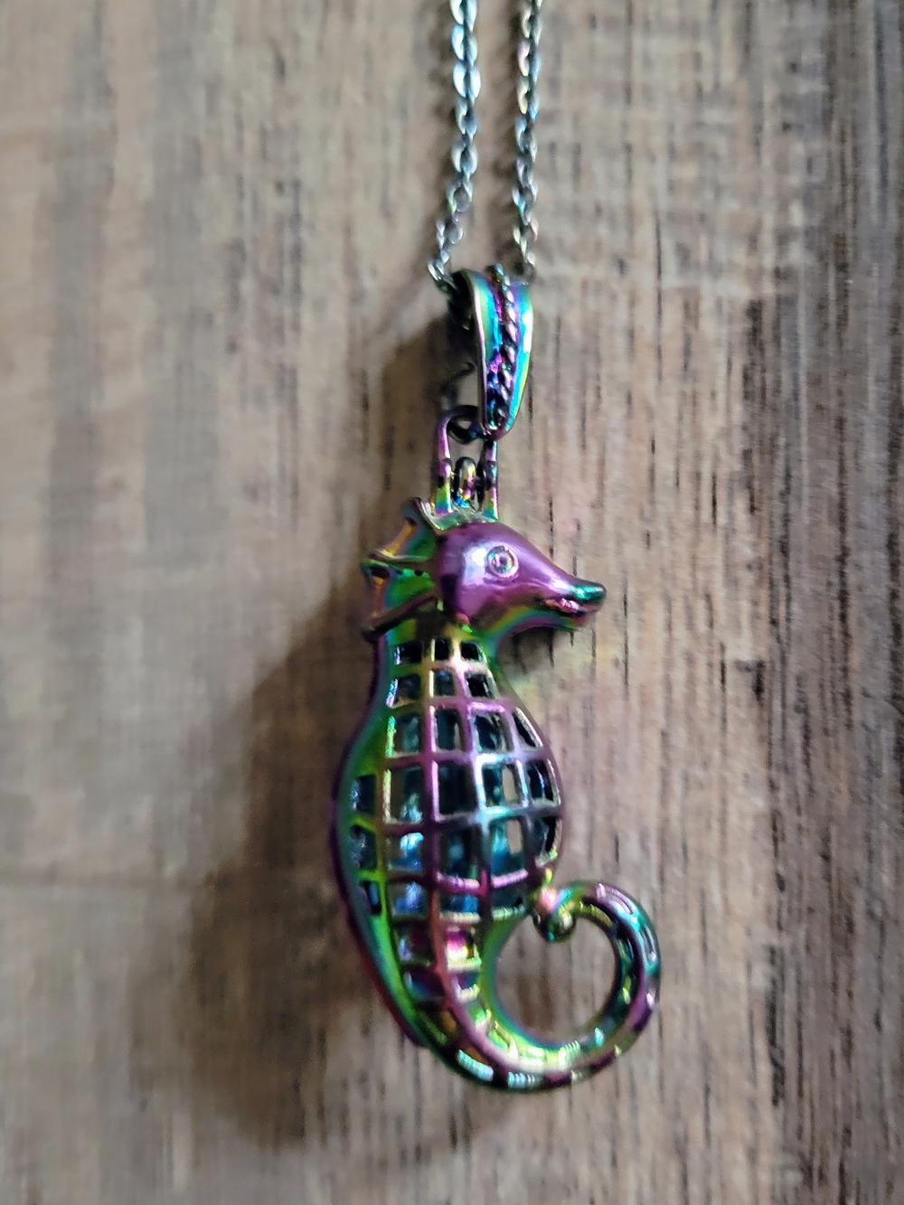 NWOT Iridescent Seahorse Pendant Necklace - Multicolor
